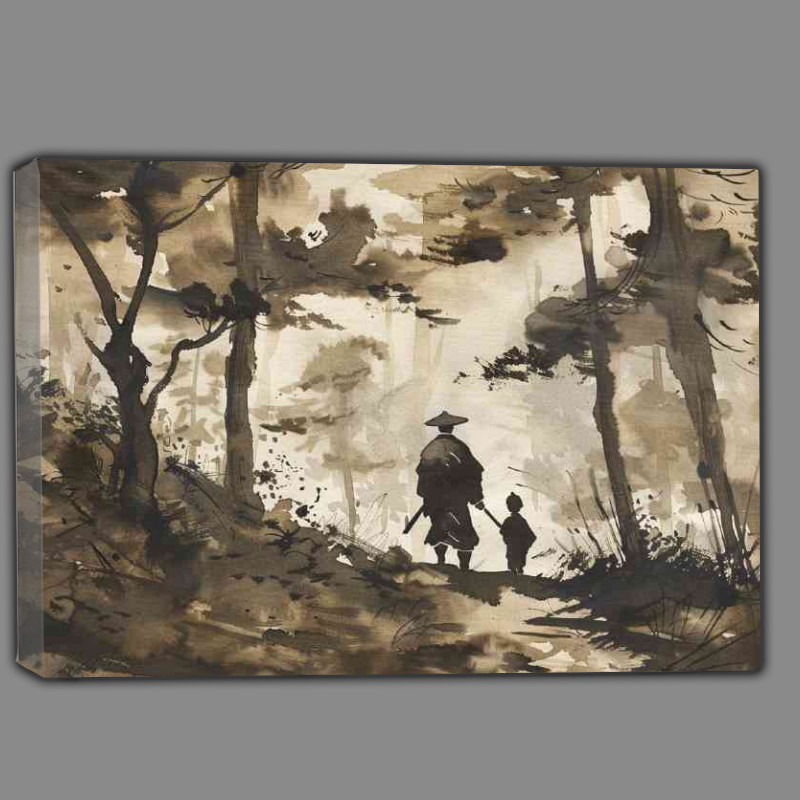 Buy Canvas : (samurai and son in the forest)