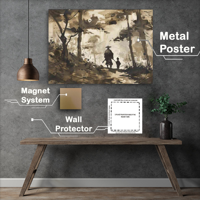Buy Metal Poster : (samurai and son in the forest)