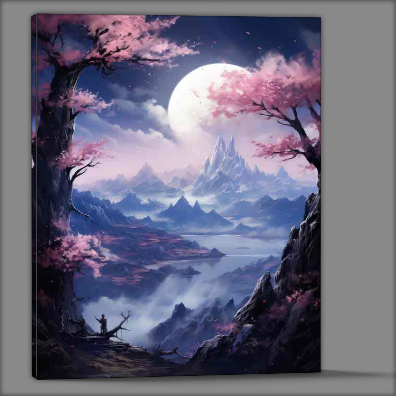 Buy Canvas : (The Radiant Beauty of Japan Sakura Peaks and Waters)