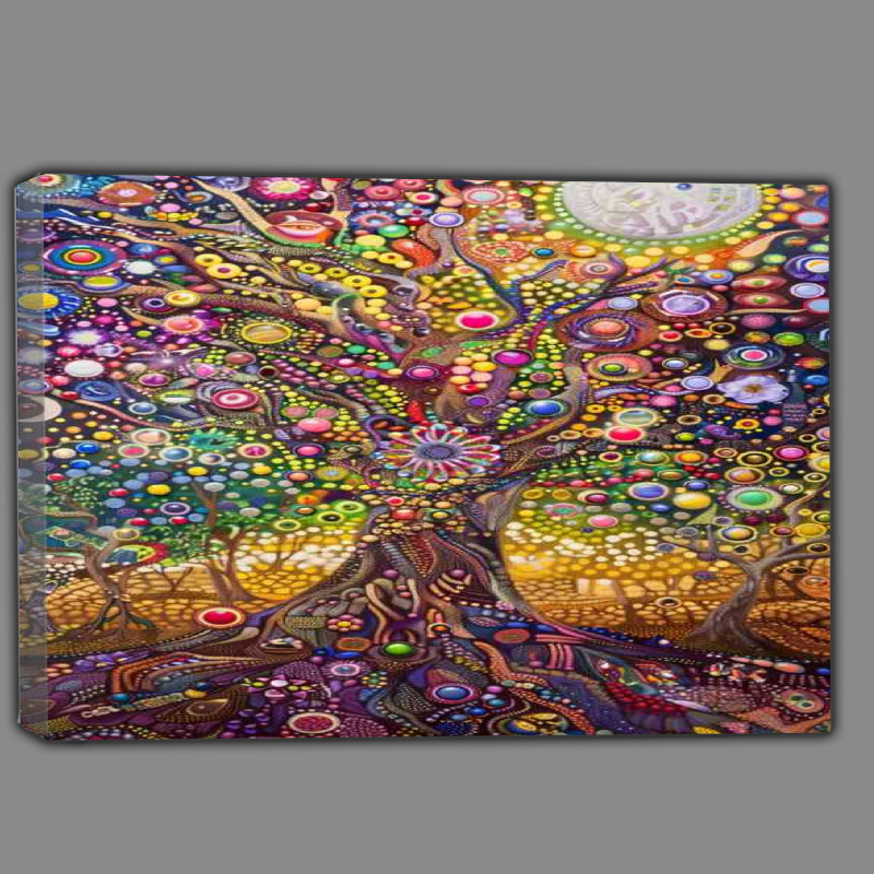 Buy Canvas : (A tree of life with many multicolored glass beads)
