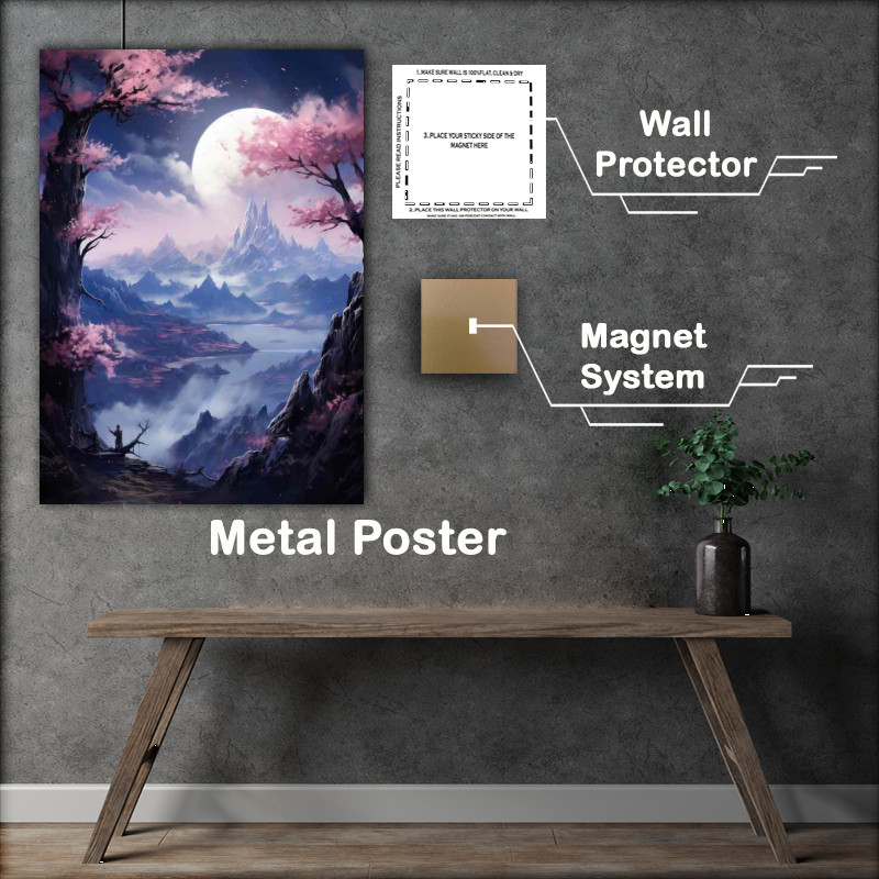 Buy Metal Poster : (The Radiant Beauty of Japan Sakura Peaks and Waters)