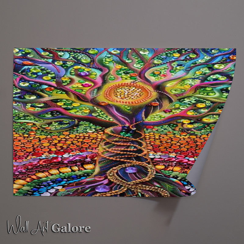 Buy Unframed Poster : (Tree of life with many multicolored glass beads)