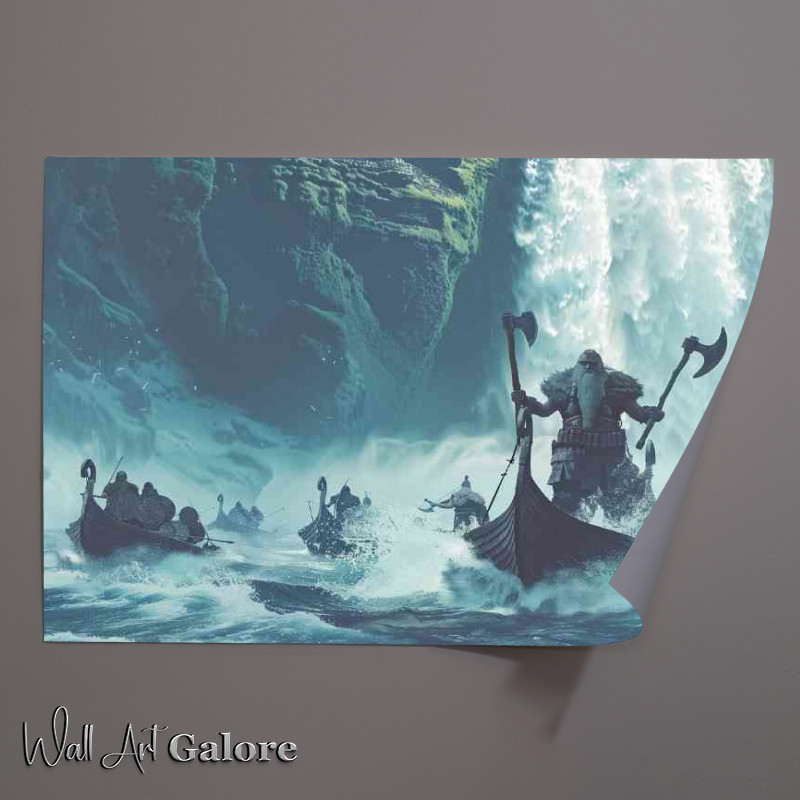 Buy Unframed Poster : (Giant god of the sea stands on top of many Vikings)