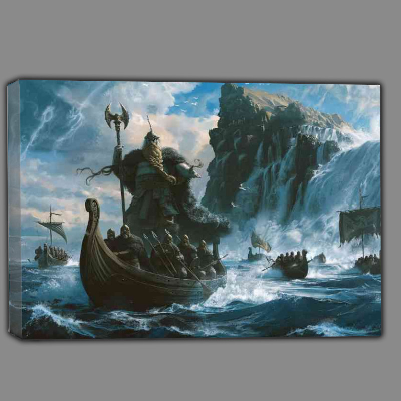 Buy Canvas : (Odin god stands on top of many Vikings)