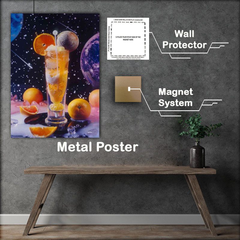 Buy Metal Poster : (Space universe scothc on the rocks)