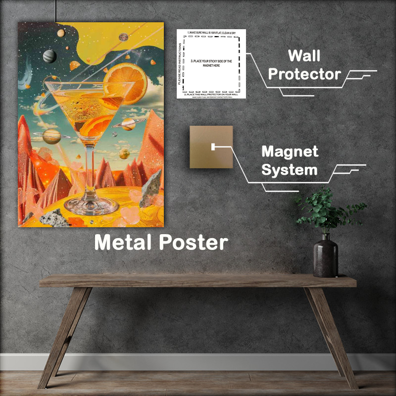 Buy Metal Poster : (Universe and oranges cocktails)