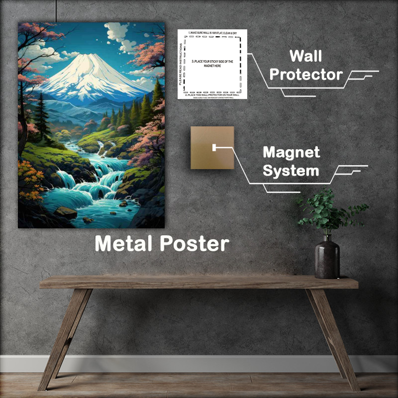 Buy Metal Poster : (The Serenity of Japanese Mountains and Watersides)