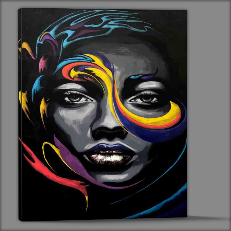 Buy Canvas : (Abstract colours on a womans face)