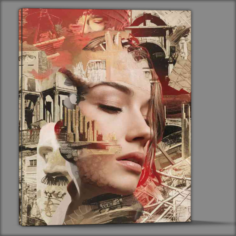 Buy Canvas : (Captivating collage that blends multiple elements)