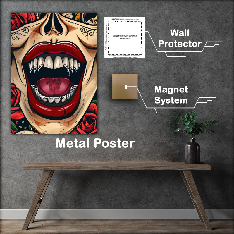 Buy Metal Poster : (Close up vampire fangs)