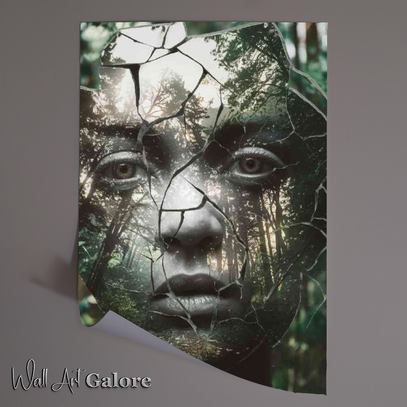 Buy Unframed Poster : (Fragmented face seemingly in the woods)