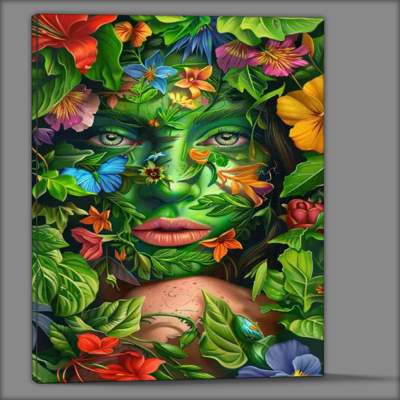 Buy Canvas : (Girl with plants flowers and greenary)