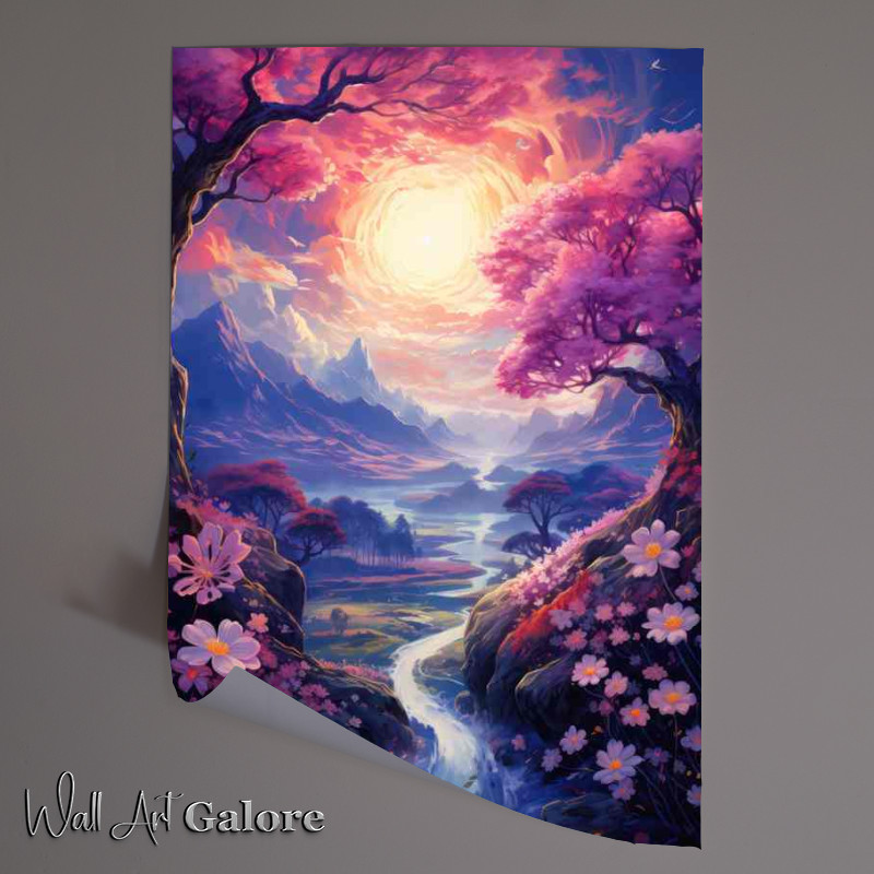Buy Unframed Poster : (Tranquil Waters and Blooming Trees Japans Scenic Beauty)