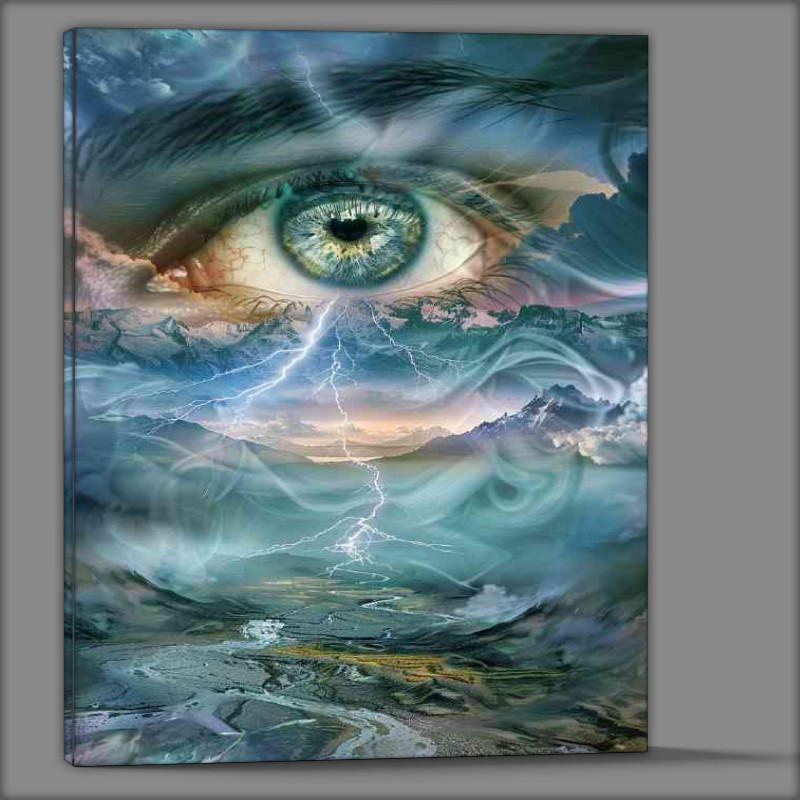 Buy Canvas : (Surreal eye with blue smoke)
