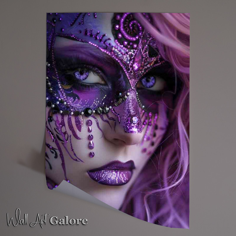 Buy Unframed Poster : (Woman fantasy in purple mask)