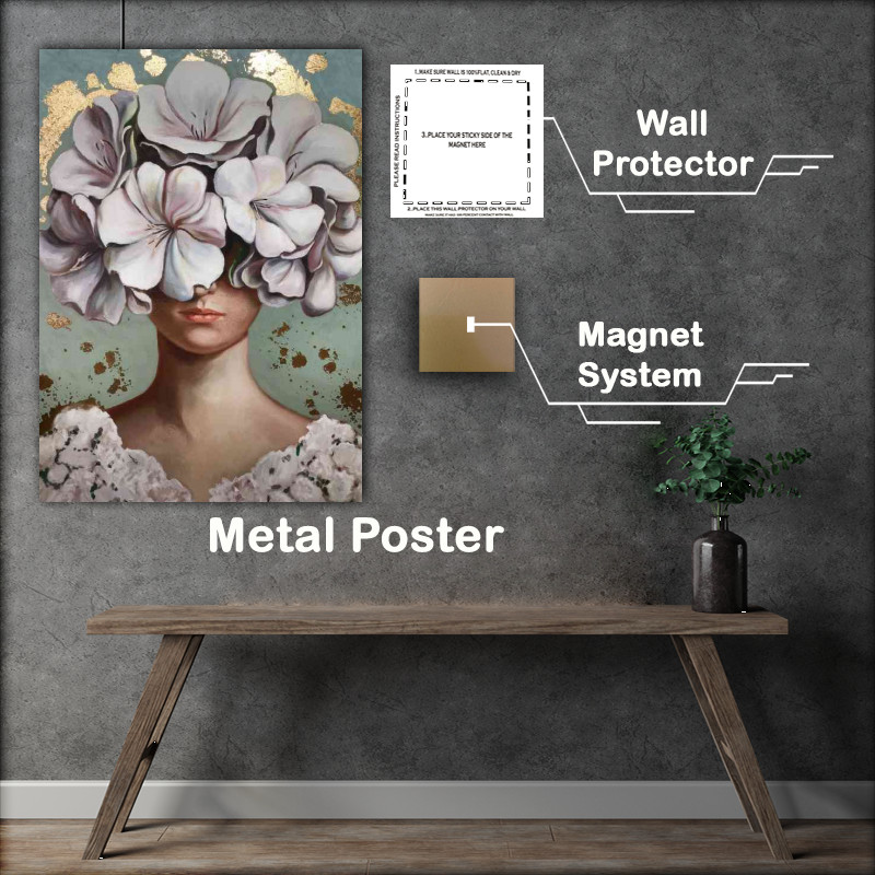 Buy Metal Poster : (Woman with the arranged flowers in her hair)