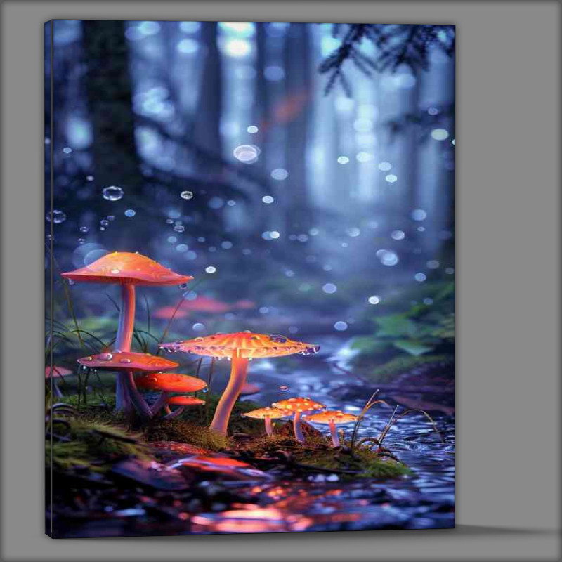 Buy Canvas : (Glowing night mushrooms)