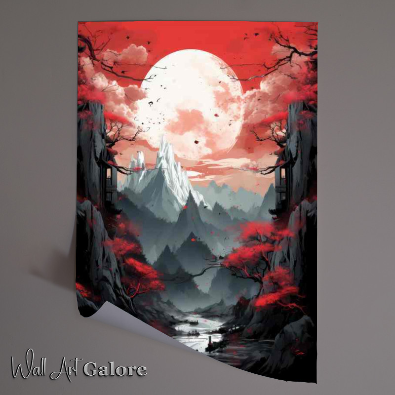 Buy Unframed Poster : (Waterfront Blooms Japans Lakeside Cherry Trees)