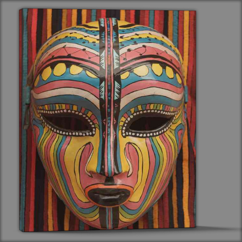 Buy Canvas : (Intricately designed mask multi coloured)