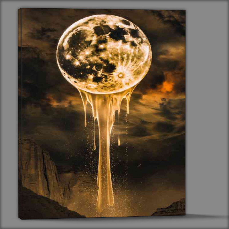Buy Canvas : (Large luminous moon with lava)