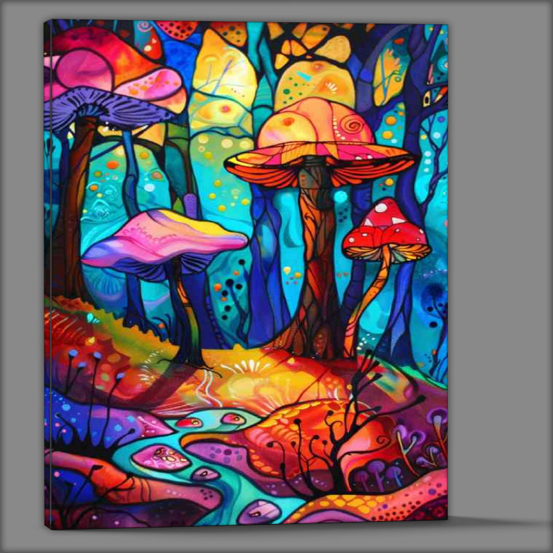 Buy Canvas : (Stained glass magic mushrooms)