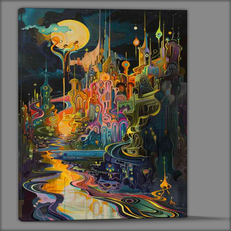 Buy Canvas : (The Earths oil painting flowing river)
