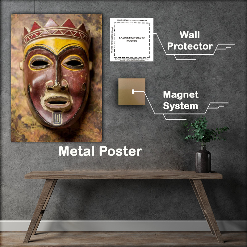 Buy Metal Poster : (Vibrant african style mask)