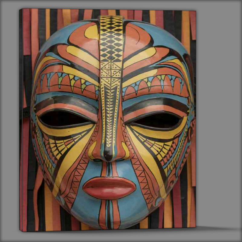 Buy Canvas : (Vibrant and intricately designed mask african style)