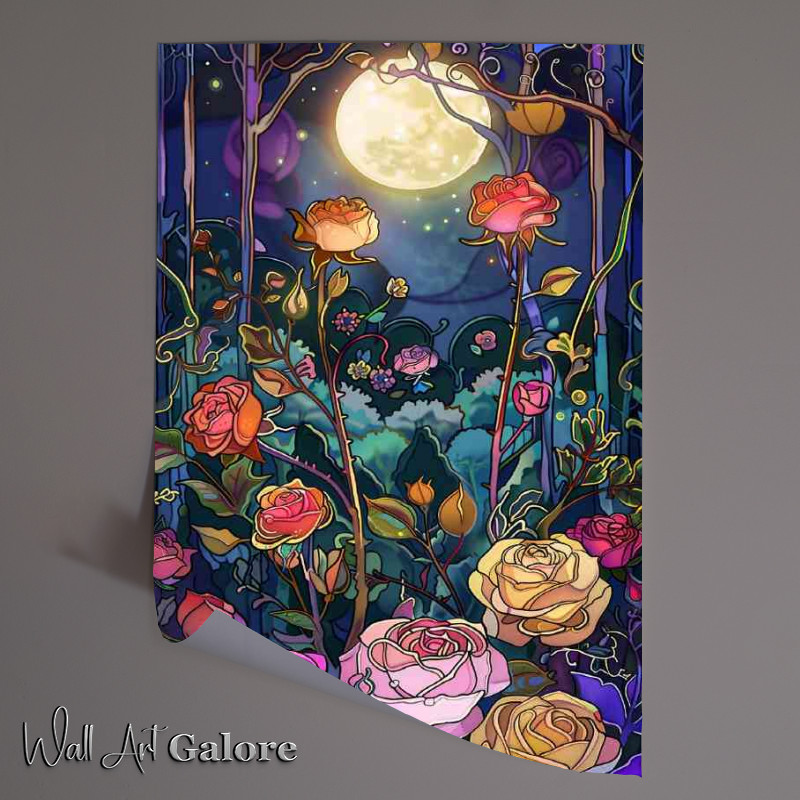 Buy Unframed Poster : (Whimsial rose flowwer field)