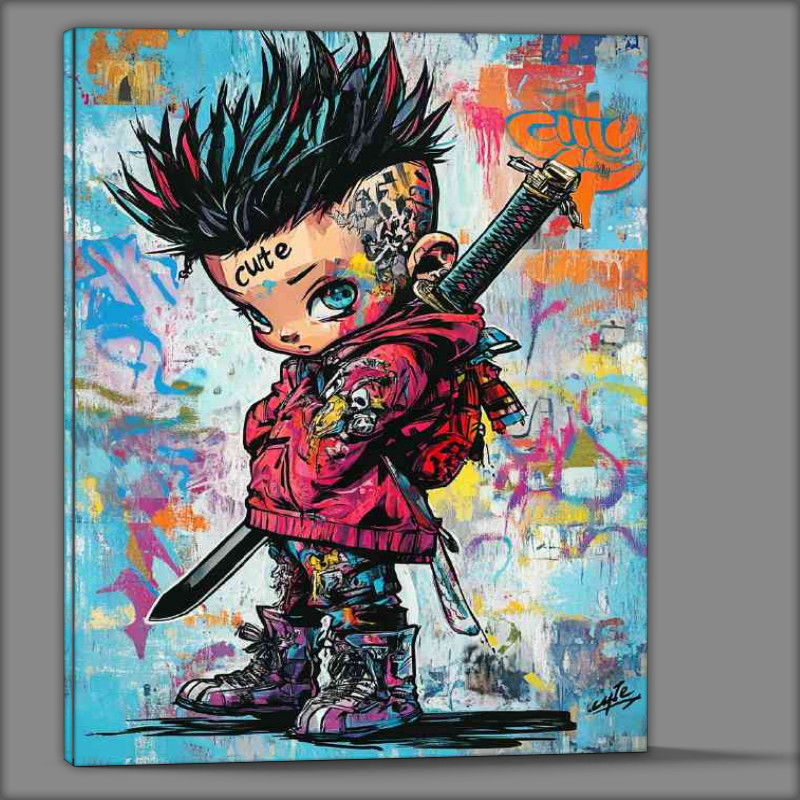 Buy Canvas : (A Punk kid with tatoos and swords)