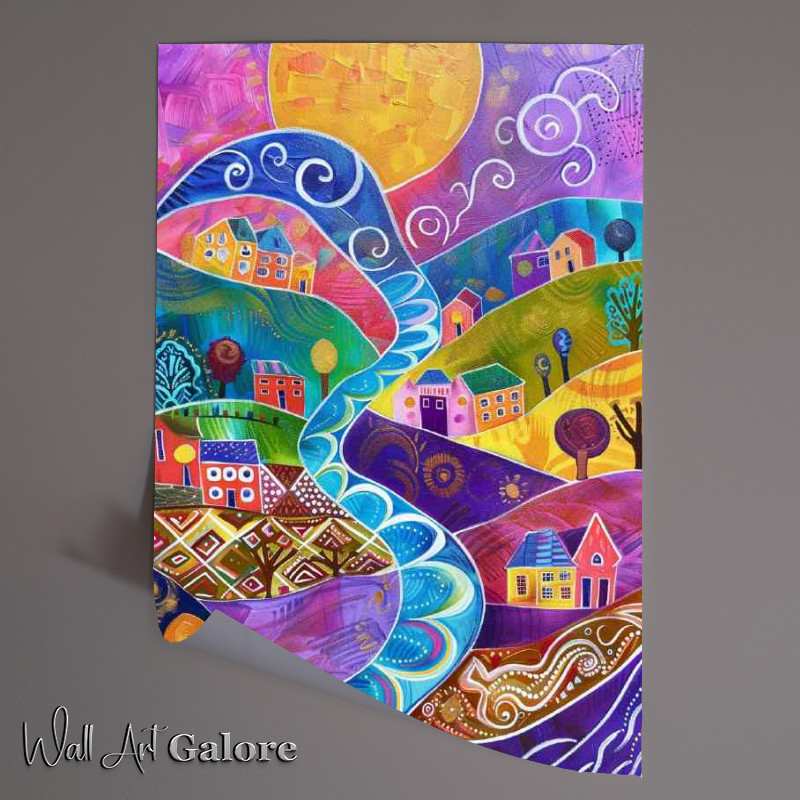 Buy Unframed Poster : (Abstract village quaint)