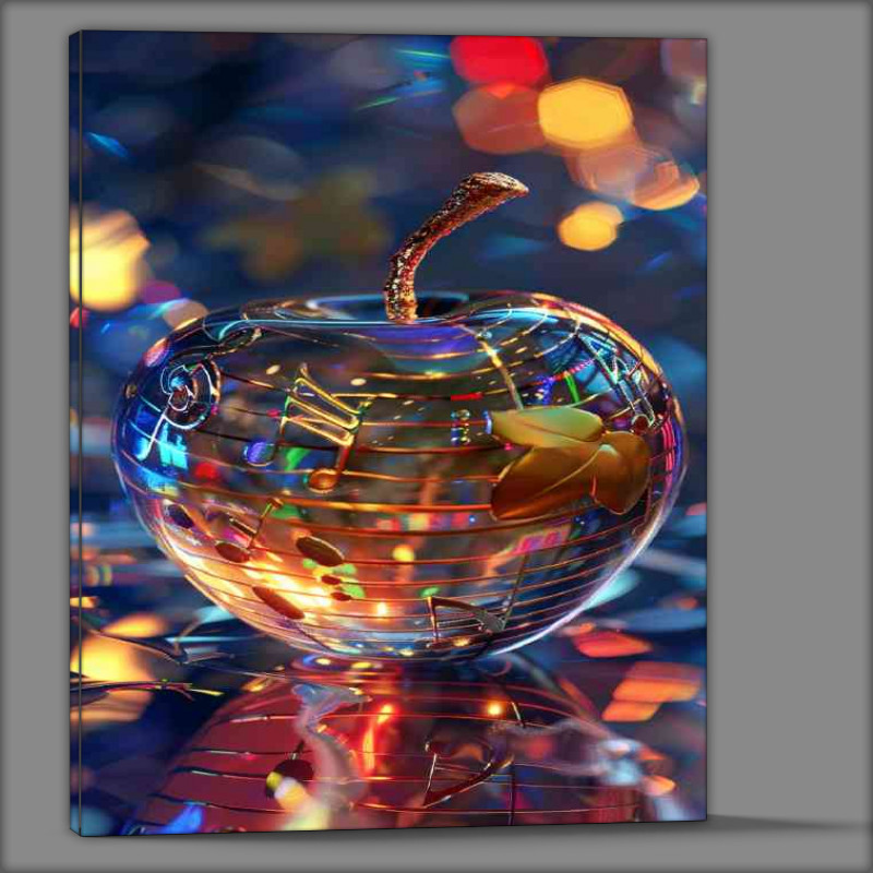 Buy Canvas : (Apple with musical notes vibrant colors)