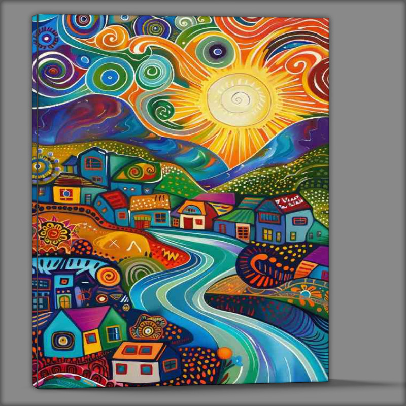 Buy Canvas : (Art deco painting Village)