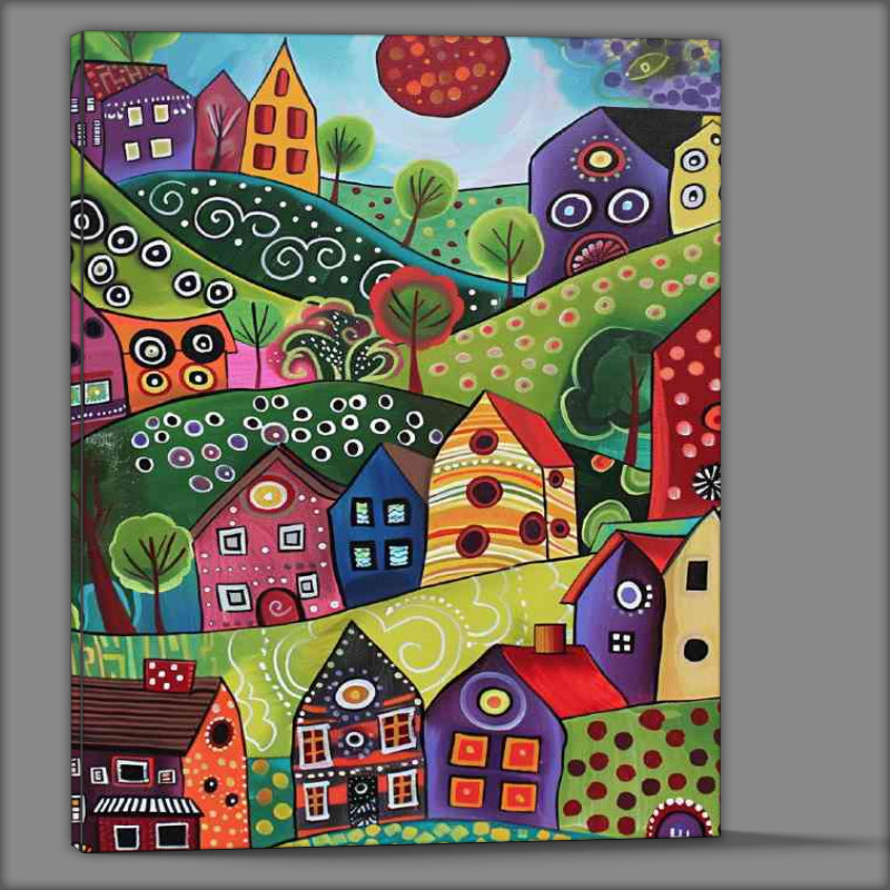 Buy Canvas : (Cityscape houses in a magical village)