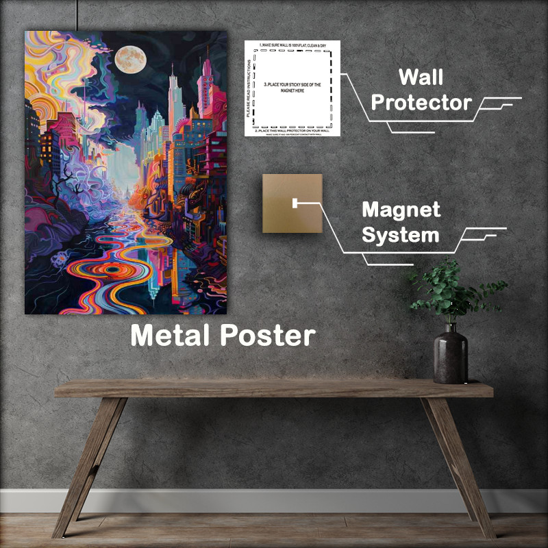 Buy Metal Poster : (Colourful dreams river flowing)