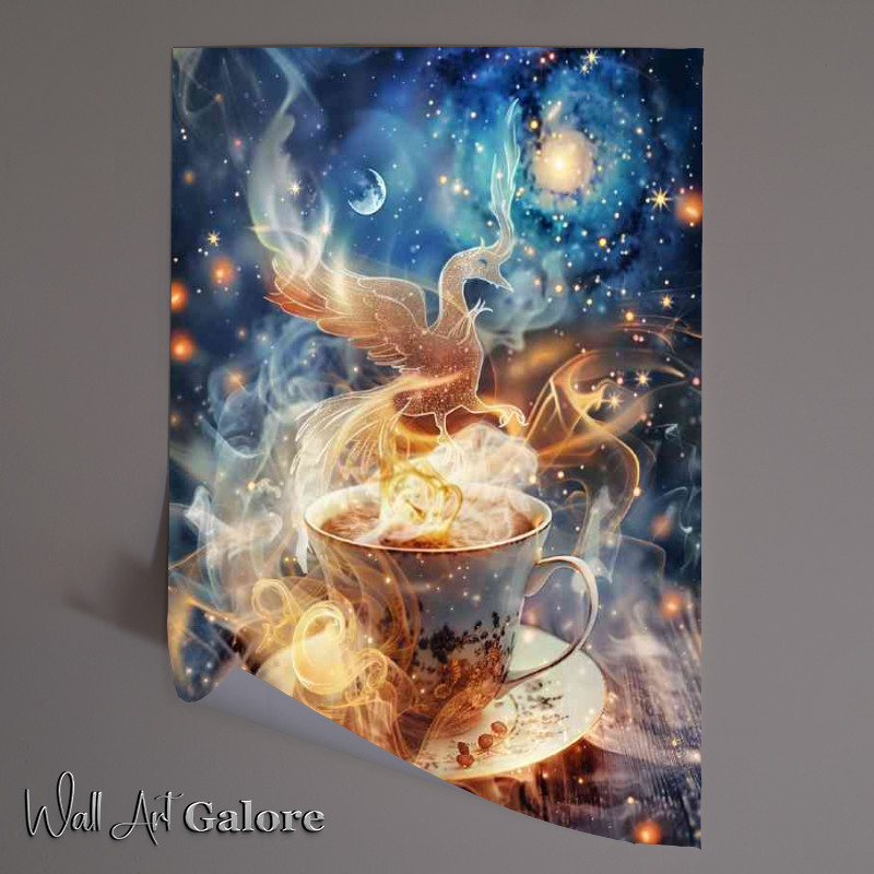 Buy Unframed Poster : (Cup of Coffee with swirling smkoe)
