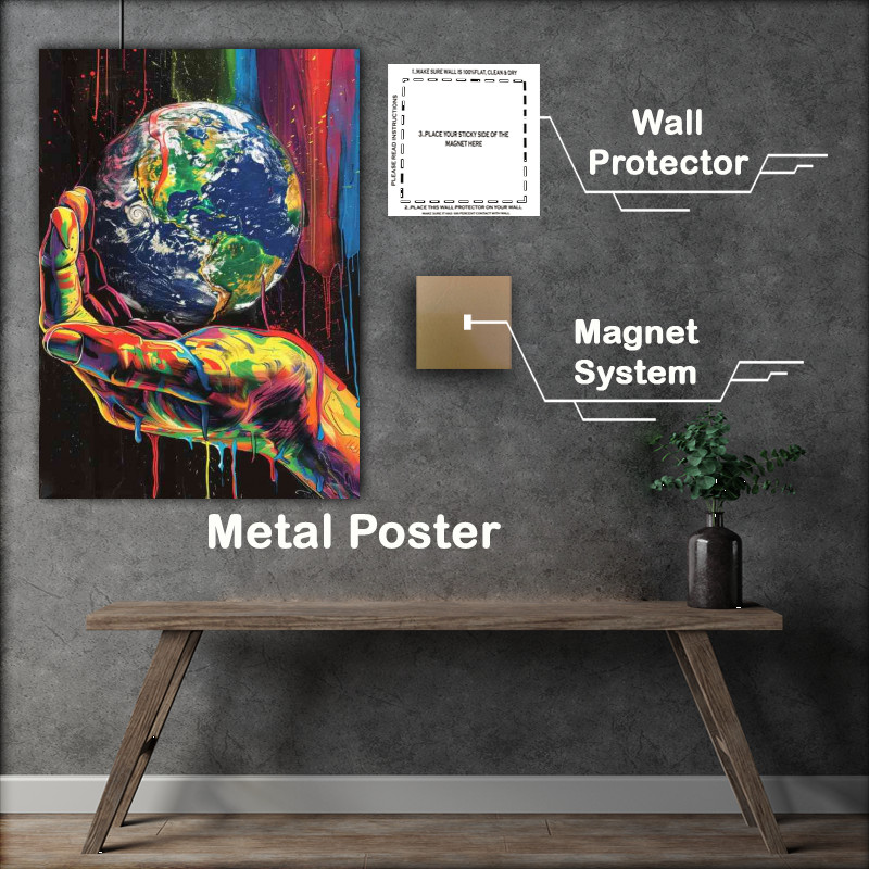 Buy Metal Poster : (Earth in the plam of your hand)