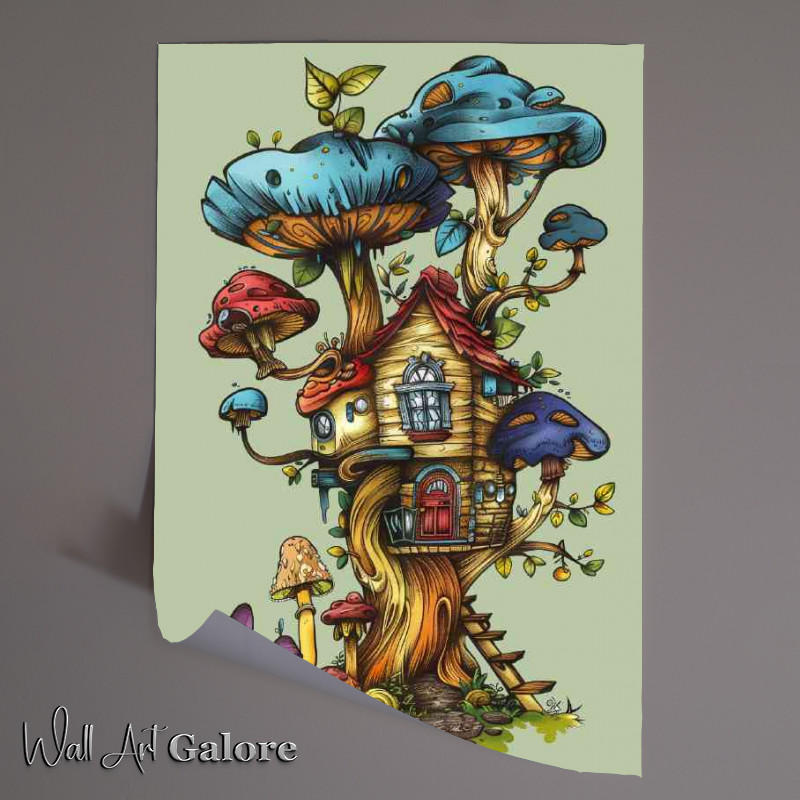 Buy Unframed Poster : (Mushroom forest house)
