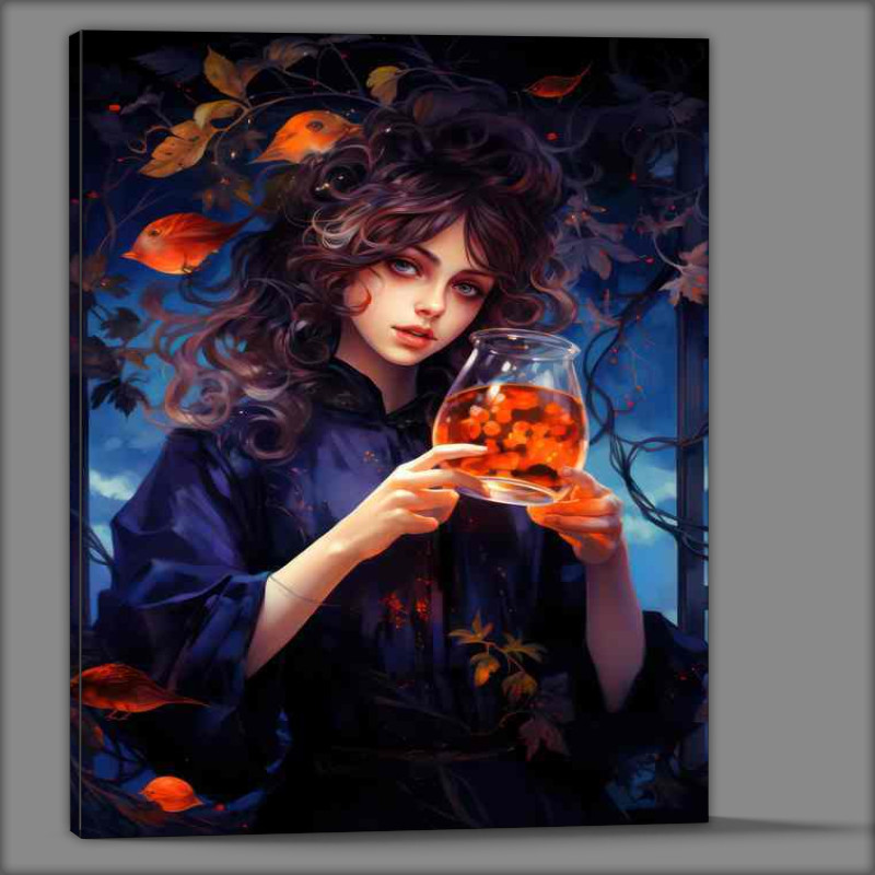 Buy Canvas : (Meditative Practices by the Koi Pond)