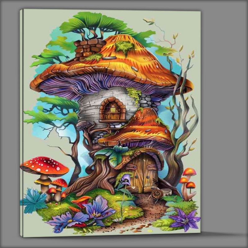 Buy Canvas : (Mushroom house in the forest two levels)