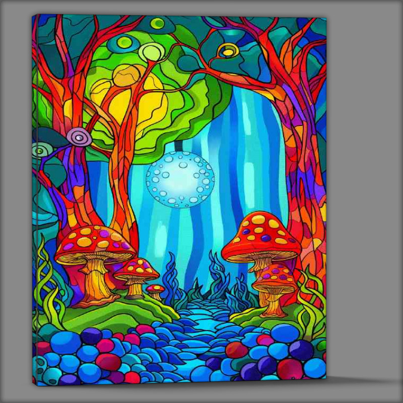 Buy Canvas : (Psychedelic stained glass style trees)