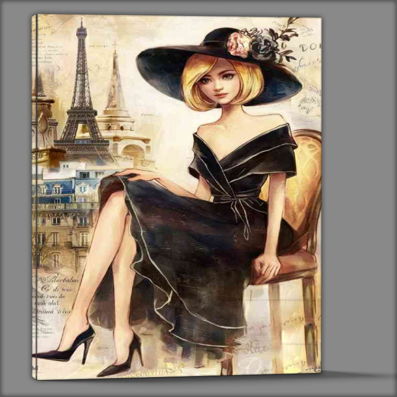 Buy Canvas : (Art deco lady in paris)