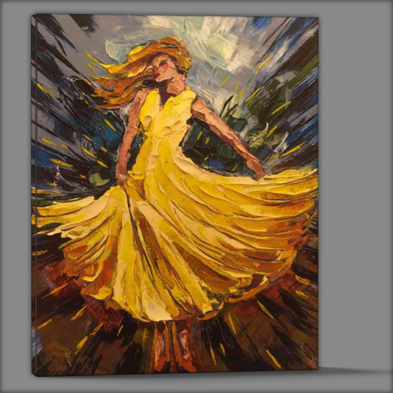 Buy Canvas : (Lady painted in the flowing yellow dress)