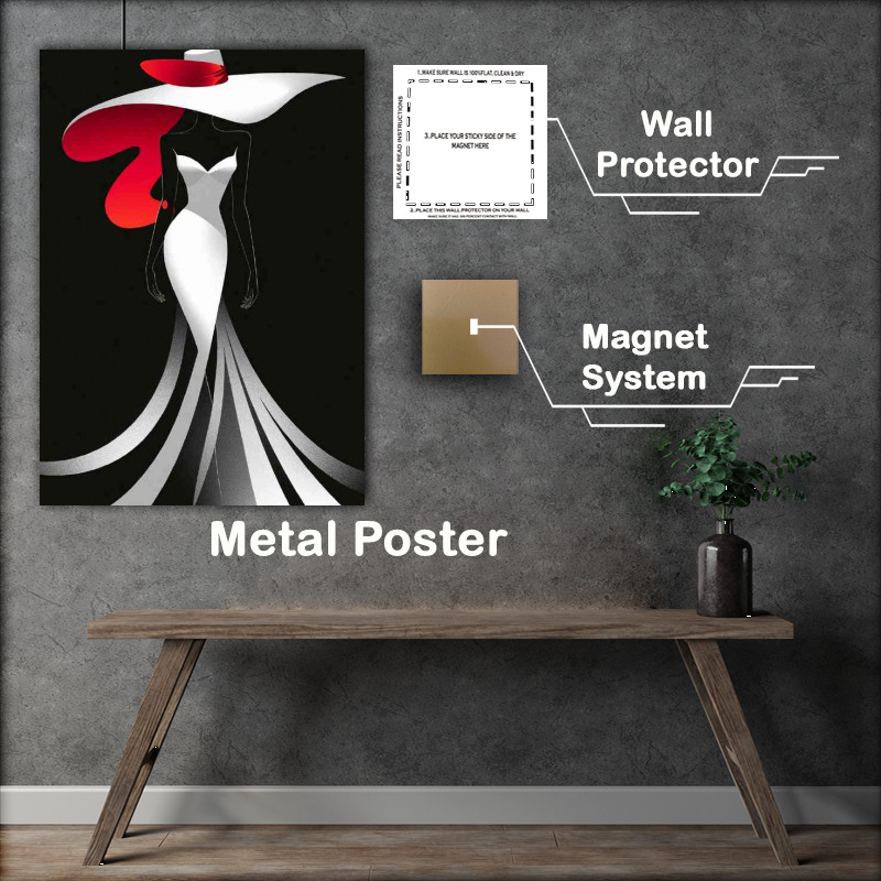 Buy Metal Poster : (Stylized lady in the red hat)