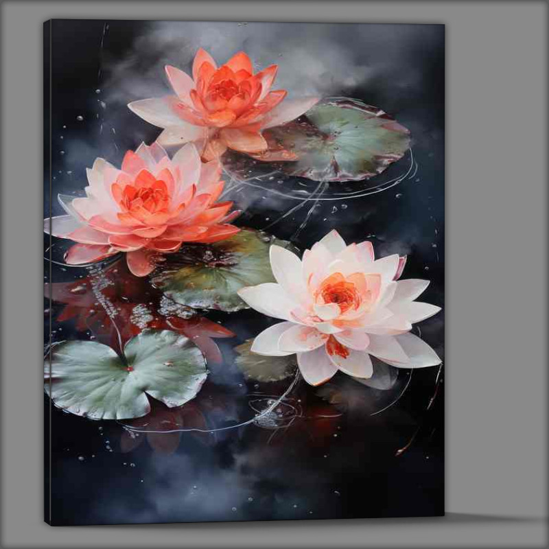 Buy Canvas : (The Harmonious Blend Japanese Flora around Koi Ponds)