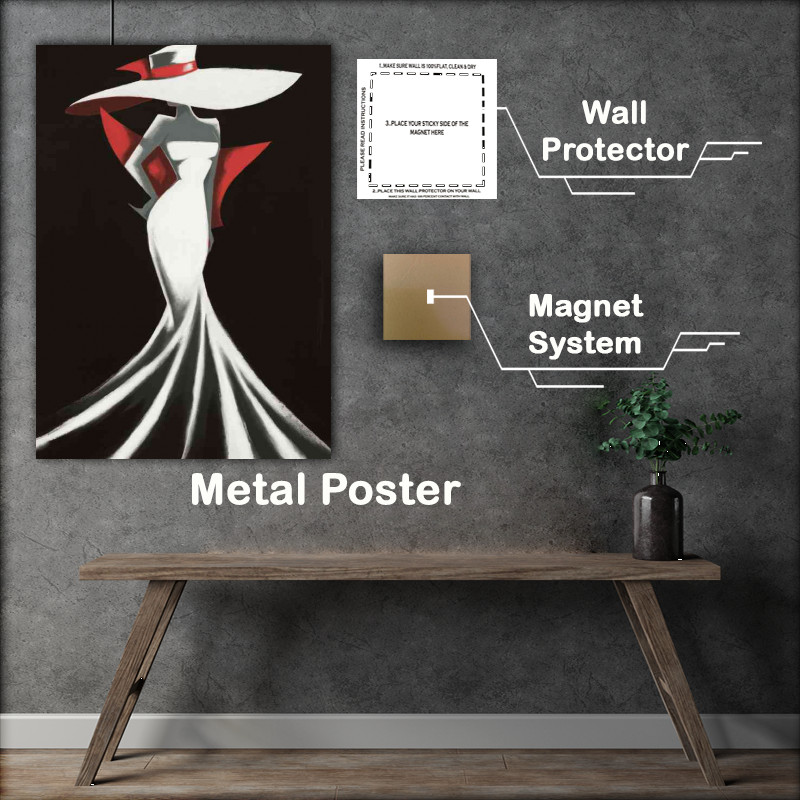 Buy Metal Poster : (Woman in the white dresss and hat)