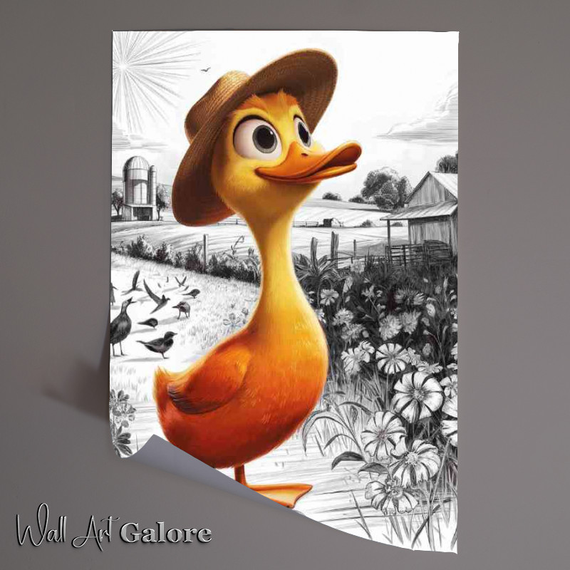 Buy Unframed Poster : (Animated yellow duck standing)