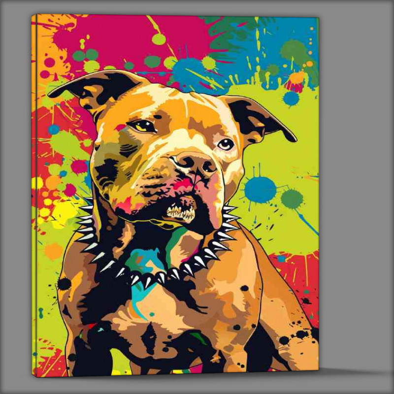 Buy Canvas : (Cute pitbul vector colours)