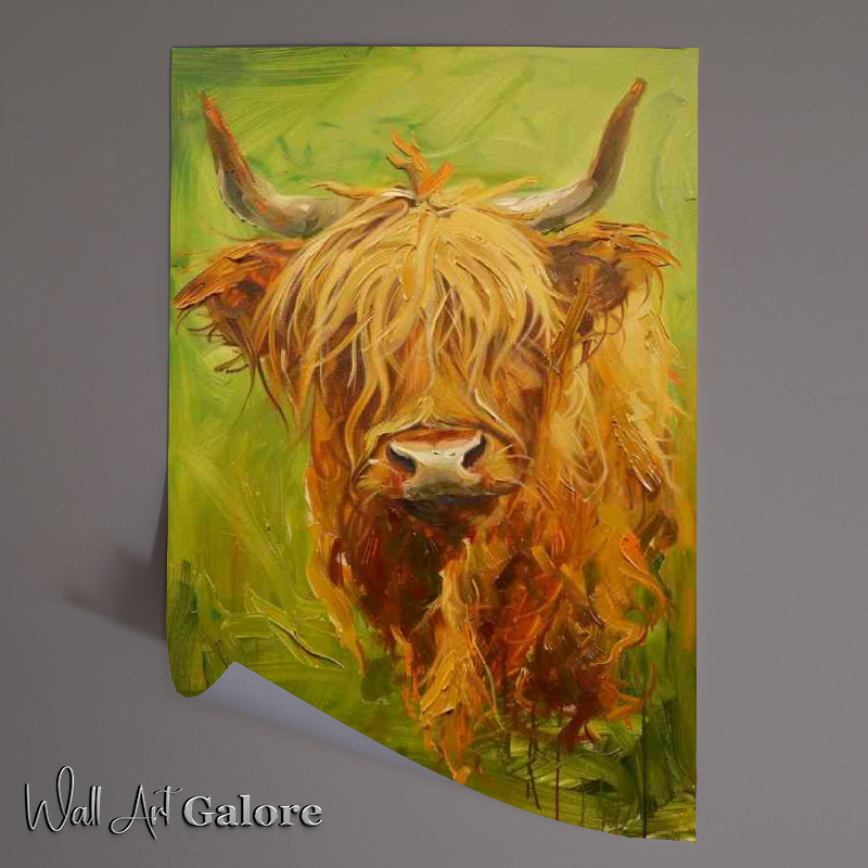 Buy Unframed Poster : (Oil painted brown cow heffa)