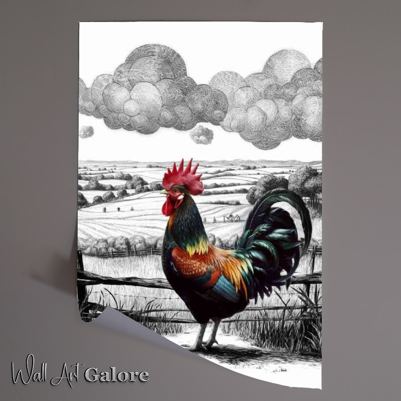 Buy Unframed Poster : (Stand out the colourful rooster)